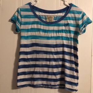 blue and white ombré stripped shirt